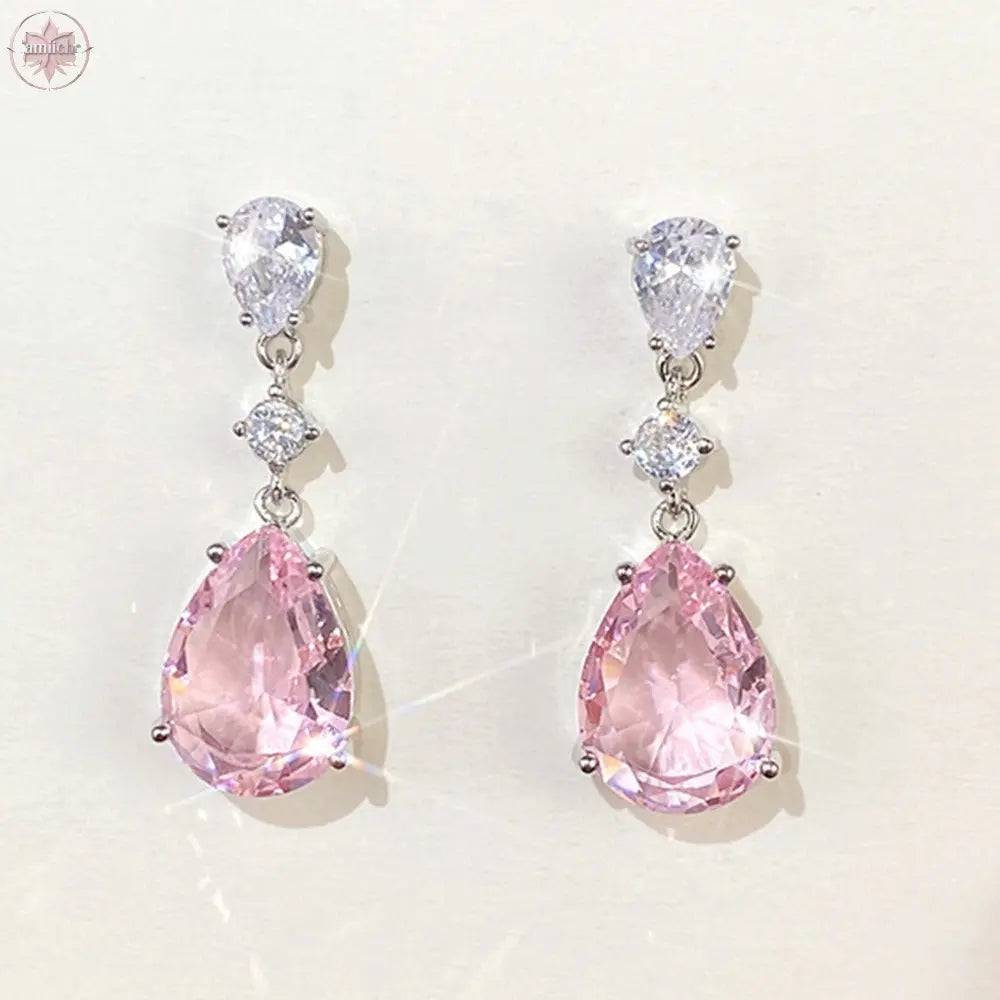 Pear shaped water drop earrings, light luxury, elegant earrings for women - Lamiiche