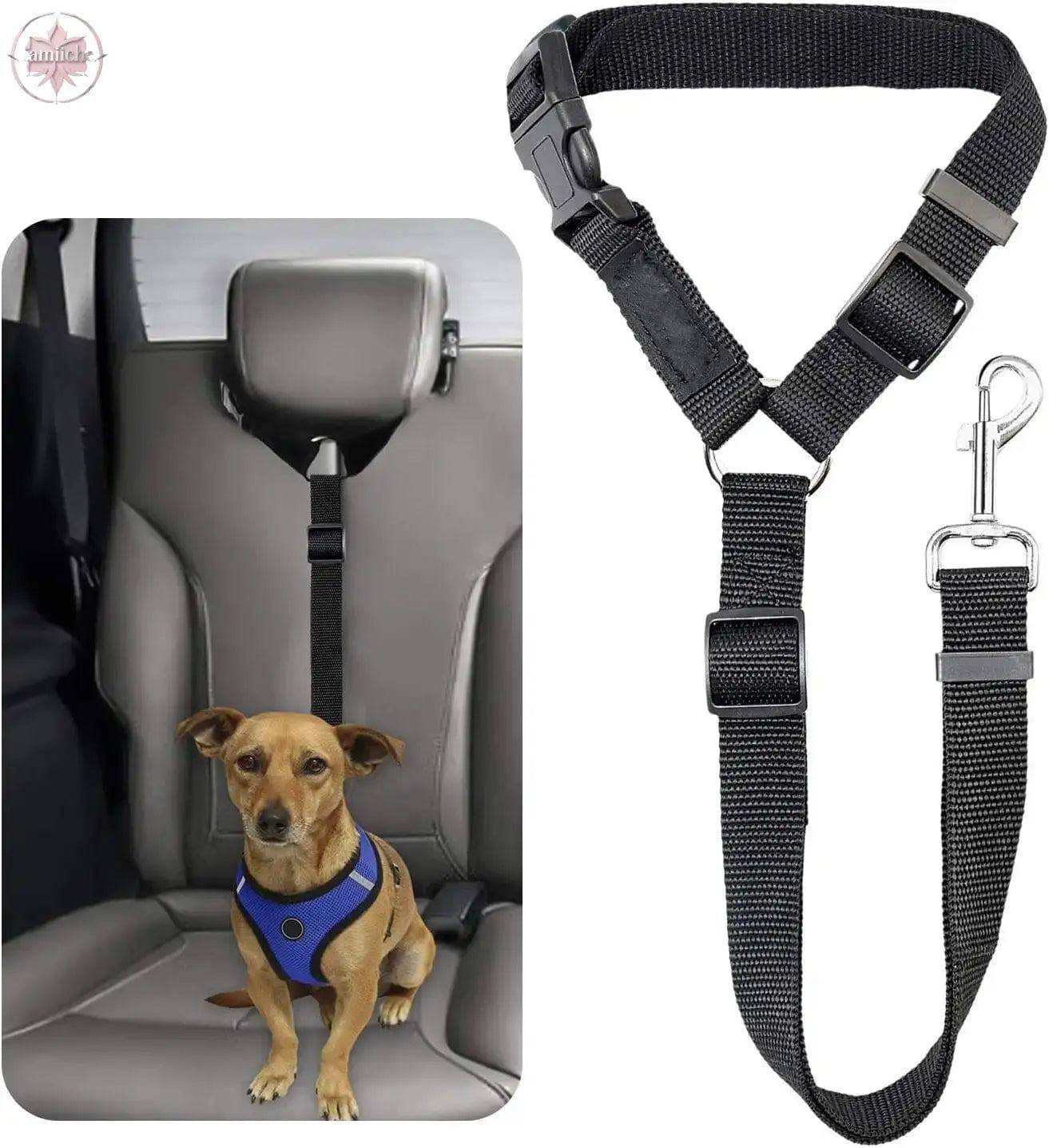 Pet dog safety belt large and medium-sized dog travel vehicle rope car safety buckle fixed rope car riding tool - Lamiiche