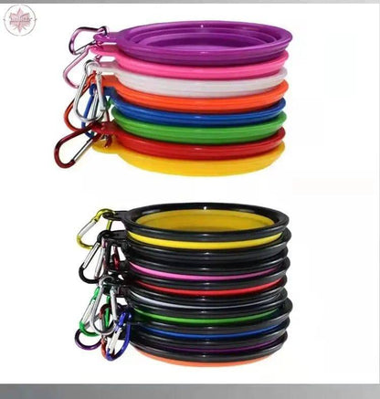 Portable pet dog folding bowl slow food bowl silicone pet bowl dog basin cat bowl drinking water supplies - Lamiiche