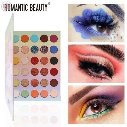 Romantic Beauty 30 Color Large Plate Pearlescent Matte Eye Shadow Plate Color Makeup Eye Shadow - Lamiiche