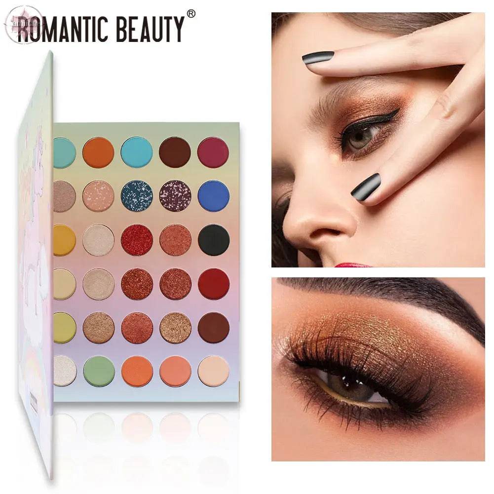 Romantic Beauty 30 Color Large Plate Pearlescent Matte Eye Shadow Plate Color Makeup Eye Shadow - Lamiiche