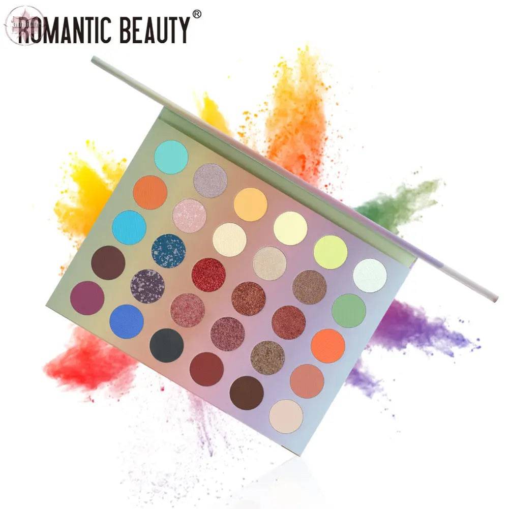 Romantic Beauty 30 Color Large Plate Pearlescent Matte Eye Shadow Plate Color Makeup Eye Shadow - Lamiiche