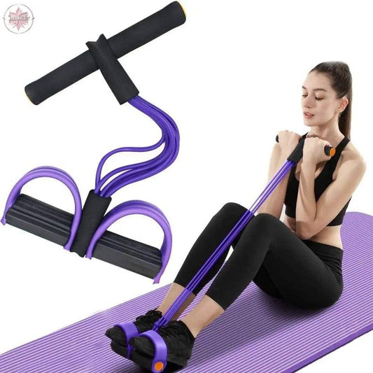 Six tube upgraded sit ups abdominal exercises yoga fitness tension rope multifunctional foot pedal stretcher - Lamiiche