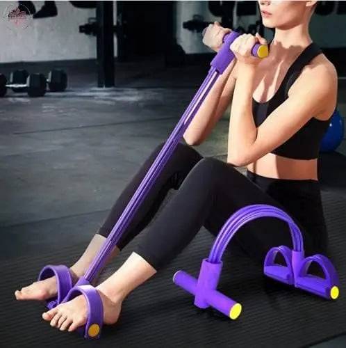 Six tube upgraded sit ups abdominal exercises yoga fitness tension rope multifunctional foot pedal stretcher - Lamiiche