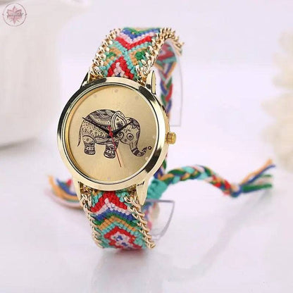 Women Elephant Leather Bracelet Watches - Lamiiche