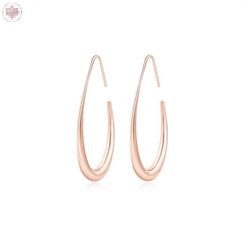 Large oval pull-through earrings with high polishing and personalized jewelry gift - Lamiiche