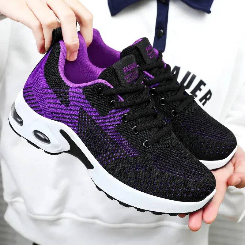 Running shoes Women 2024 spring new large size casual breathable lace-up air cushion sports shoes sneakers - Lamiiche