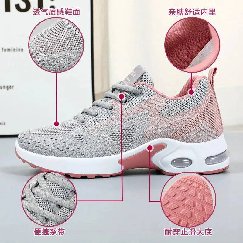 Running shoes Women 2024 spring new large size casual breathable lace-up air cushion sports shoes sneakers - Lamiiche