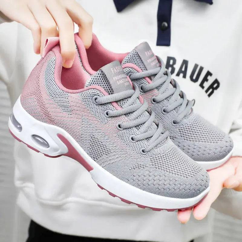 Running shoes Women 2024 spring new large size casual breathable lace-up air cushion sports shoes sneakers - Lamiiche