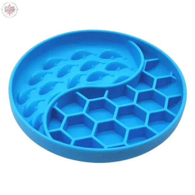 High Temperature Resistant Silicone Dog Food Bowl New Product 2-partition Slow Food Honeycomb Silicone Dog Bowl - Lamiiche