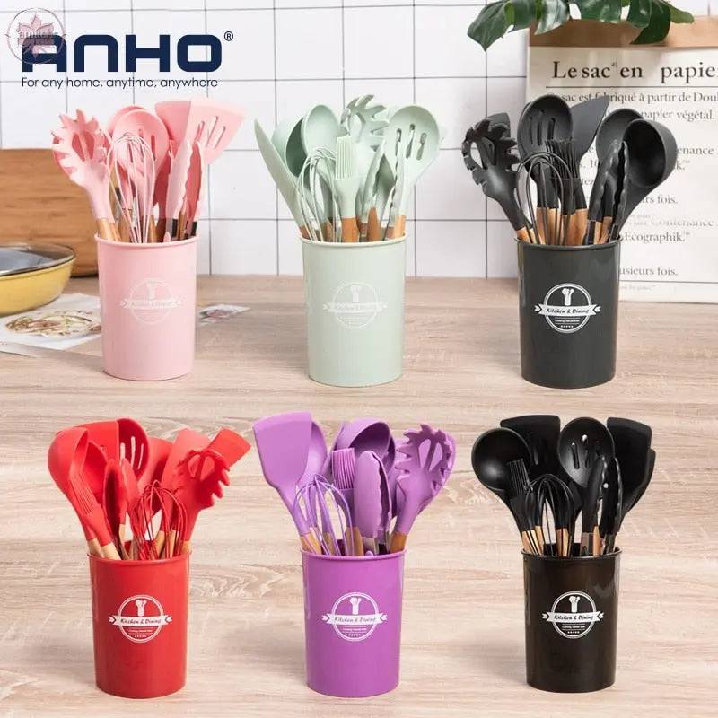 Silicone Kitchen Cooking Utensil Set  Standard Non-Stick Silica Heat Resistance Kitchen Tool Accessories - Lamiiche