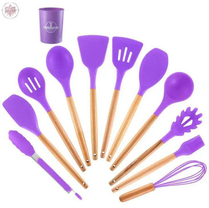 Silicone Kitchen Cooking Utensil Set  Standard Non-Stick Silica Heat Resistance Kitchen Tool Accessories - Lamiiche