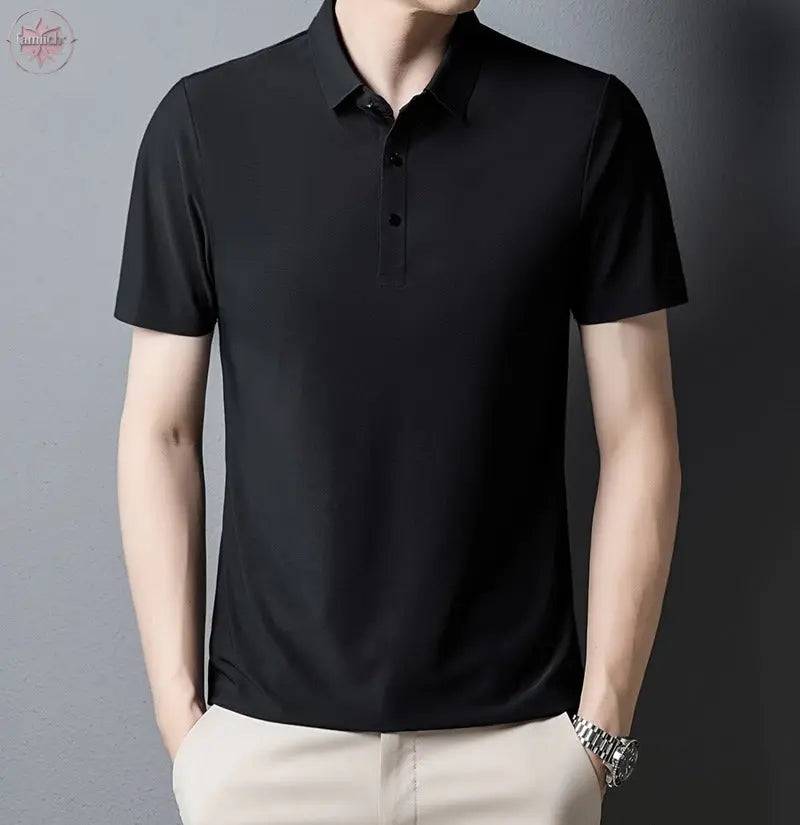 POLO shirt men's light business short sleeved Paul shirt loose fitting T-shirt Father's Day - Lamiiche