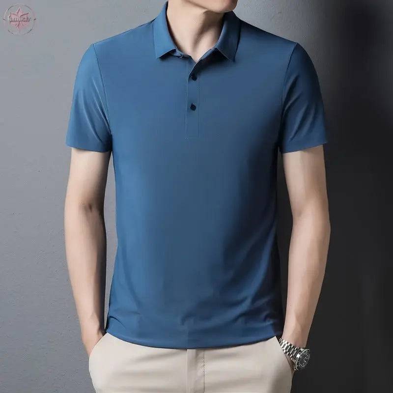 POLO shirt men's light business short sleeved Paul shirt loose fitting T-shirt Father's Day - Lamiiche