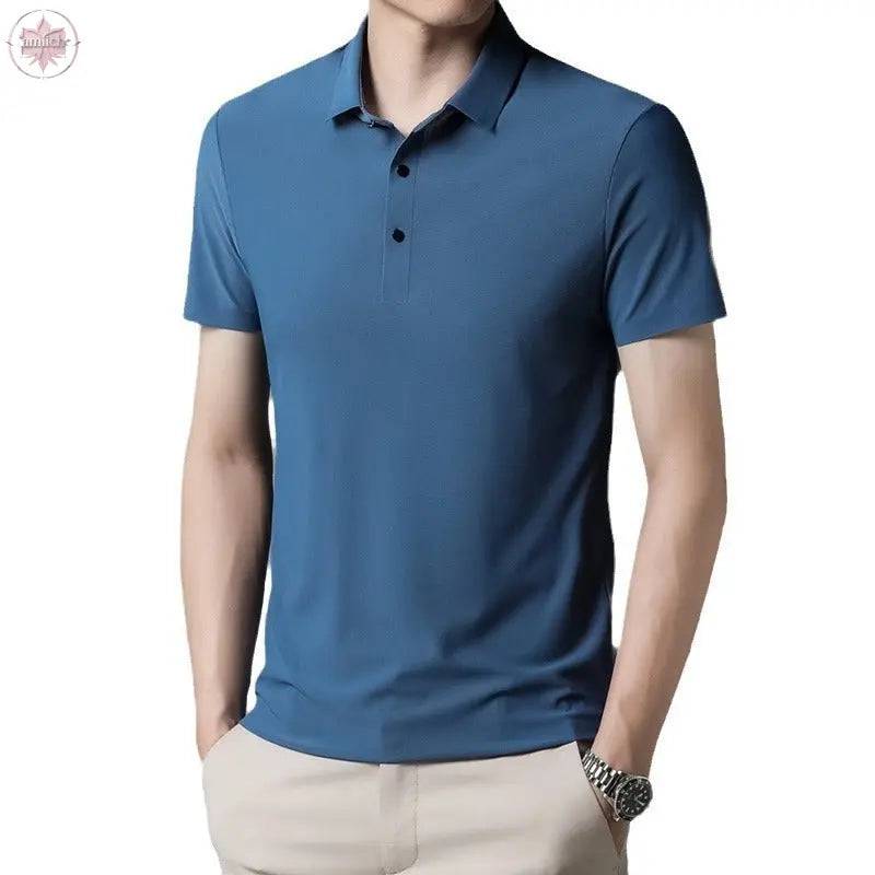 POLO shirt men's light business short sleeved Paul shirt loose fitting T-shirt Father's Day - Lamiiche