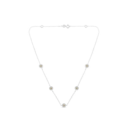 Sterling Silver Diamond Station Necklace (1/2 cttw, I-J Color, I1-I2 Clarity) - Lamiiche