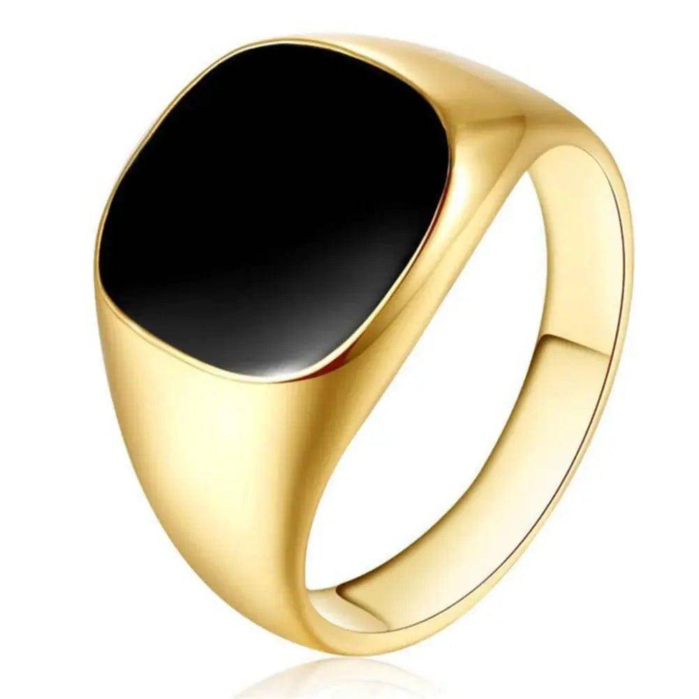 Solid Polished Stainless Steel Men Ring Band Biker Men Signet Ring Finger Jewelry famous designer black rings for men - Lamiiche