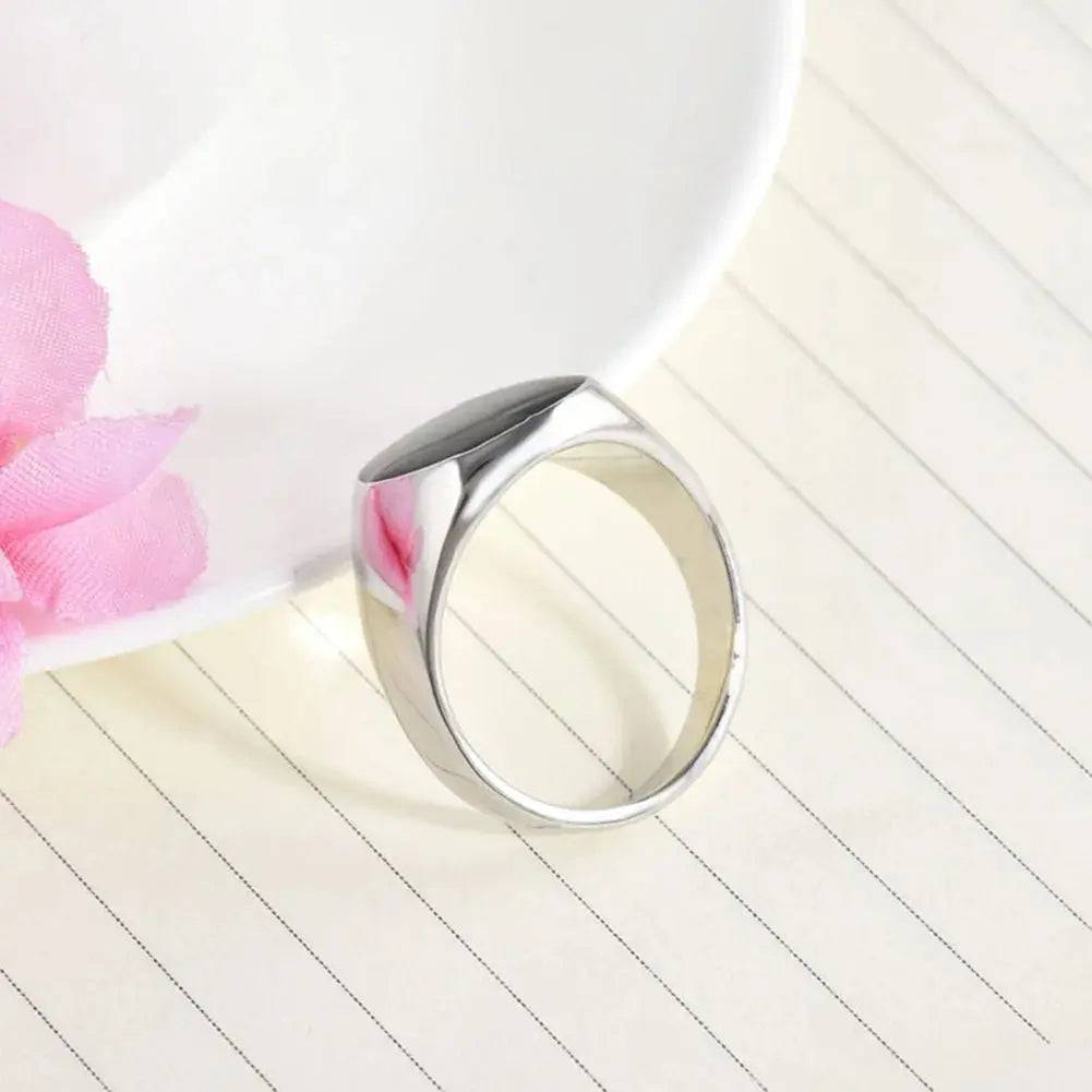 Solid Polished Stainless Steel Men Ring Band Biker Men Signet Ring Finger Jewelry famous designer black rings for men - Lamiiche