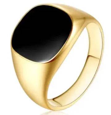 Solid Polished Stainless Steel Men Ring Band Biker Men Signet Ring Finger Jewelry famous designer black rings for men - Lamiiche