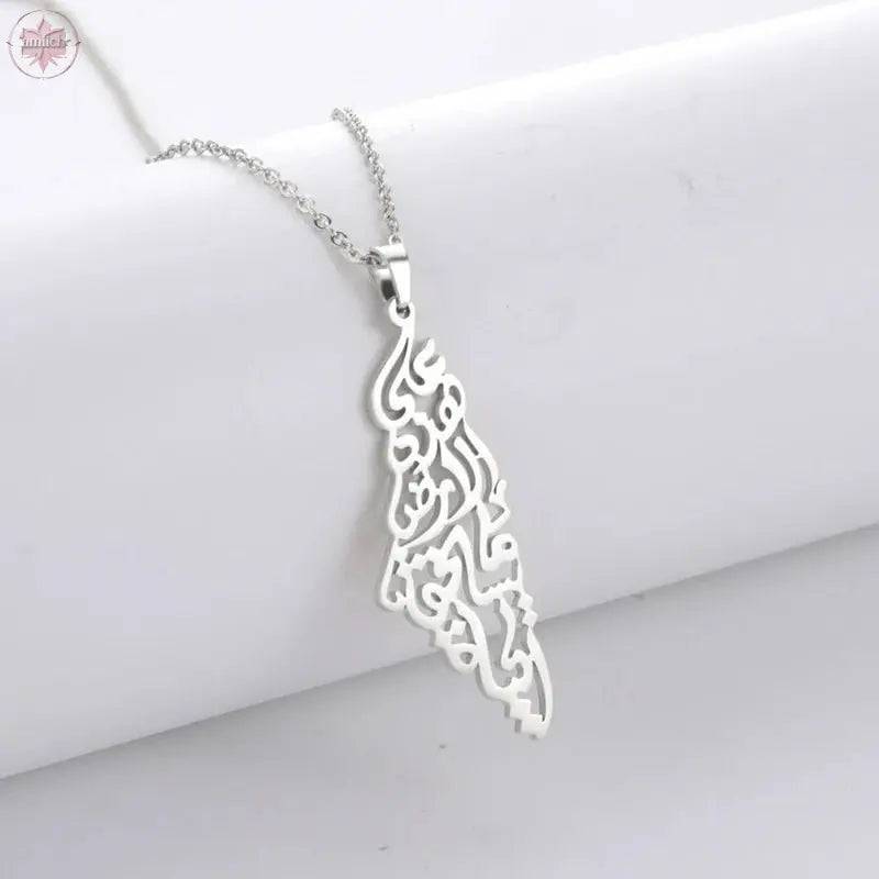 Arabic Calligraphy Palestine Pendant Necklace - Lamiiche