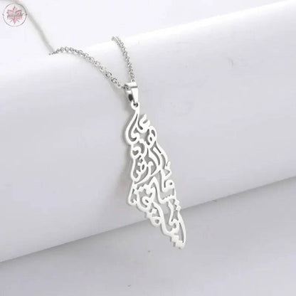 Arabic Calligraphy Palestine Pendant Necklace - Lamiiche