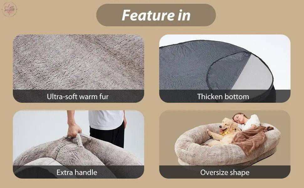 Dog Bed for Humans Portable Pet Bed Giant Dog Bed Human Bed Cat Bed Dog Bed - Lamiiche