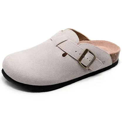 Baotou Women Closed Toe Cork Slippers 