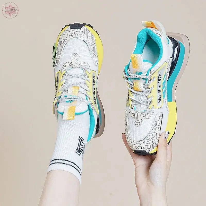 Summer mesh breathable women's shoes popular lightweight sports dad shoes for women - Lamiiche