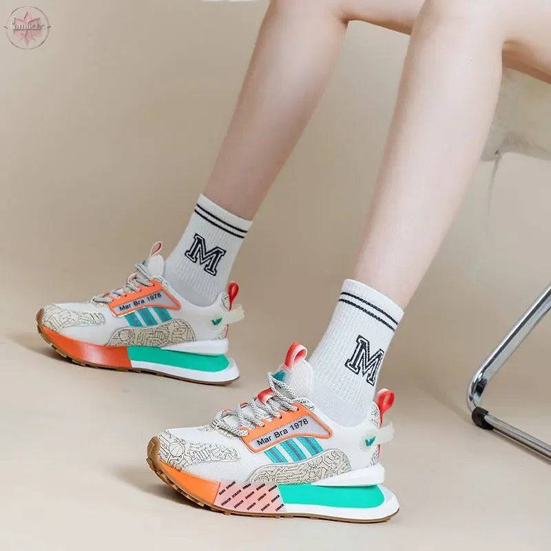 Summer mesh breathable women's shoes popular lightweight sports dad shoes for women - Lamiiche