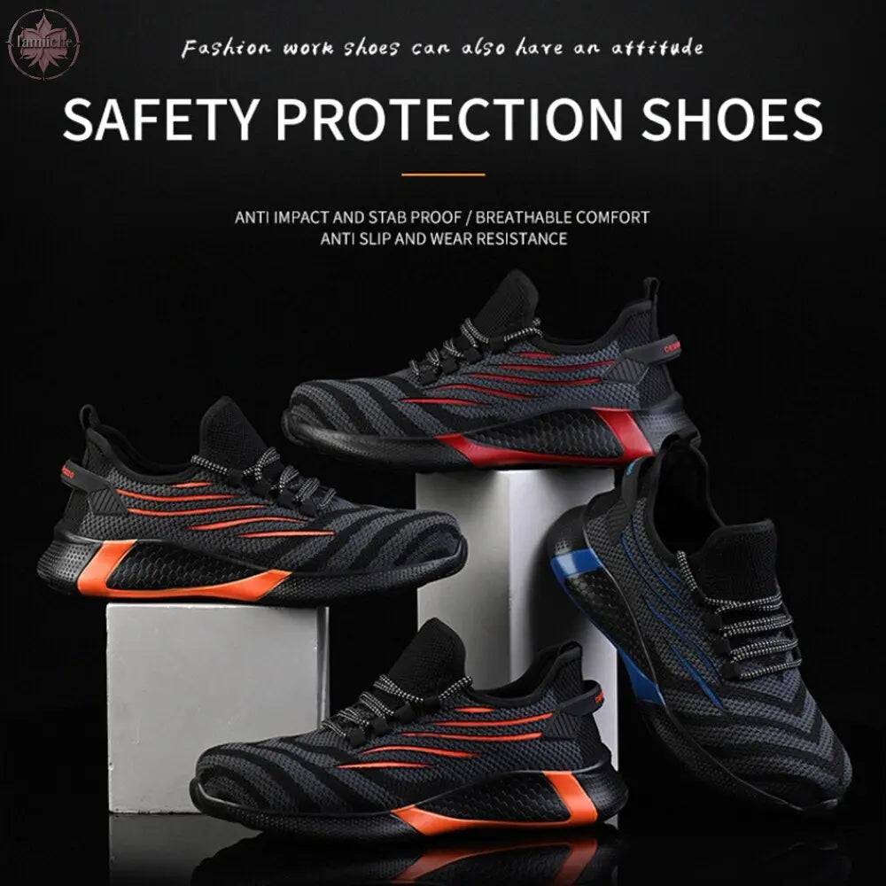 Unisex Safety Shoes Women Steel Toe Shoes Men Work Sneakers Safety Shoes Men Lightweight Work Boots Indestructible Work Shoes 48 - Lamiiche