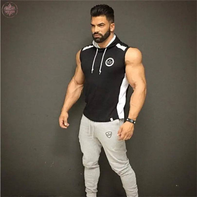 Men Joggers Sweatpants Men Joggers Trousers Sporting Clothing The high quality Bodybuilding Pants/Sweat-absorbent and breathable bottoming vest - Lamiiche