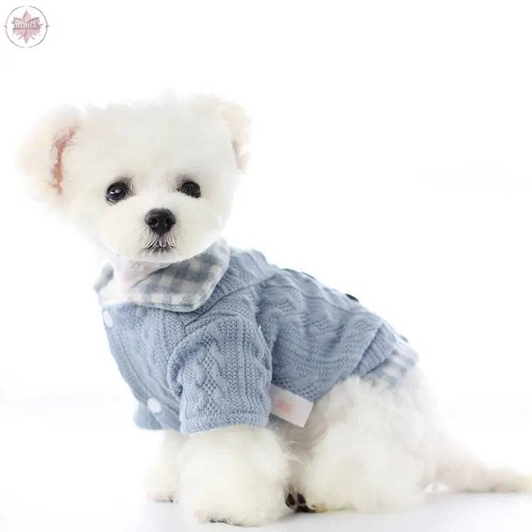 Dog clothes, pet clothes, winter lollipop dog clothes, cat clothes, compared to bear clothes, woolen plaid pet clothes - Lamiiche