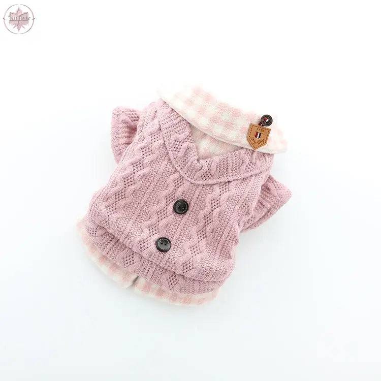 Dog clothes, pet clothes, winter lollipop dog clothes, cat clothes, compared to bear clothes, woolen plaid pet clothes - Lamiiche