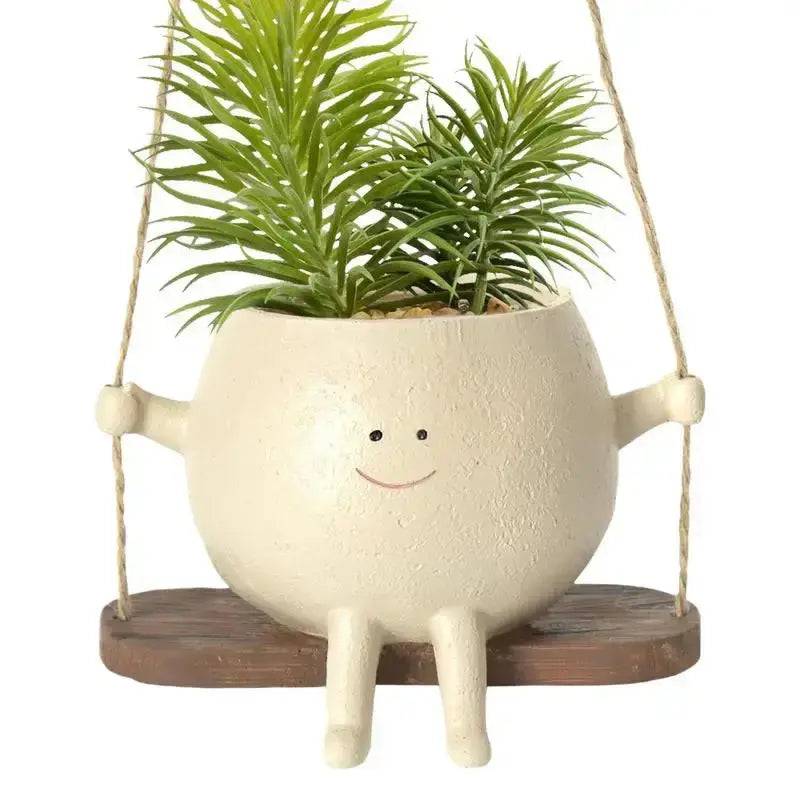 Swing Face Planter Pot Hanging Basket - Lamiiche