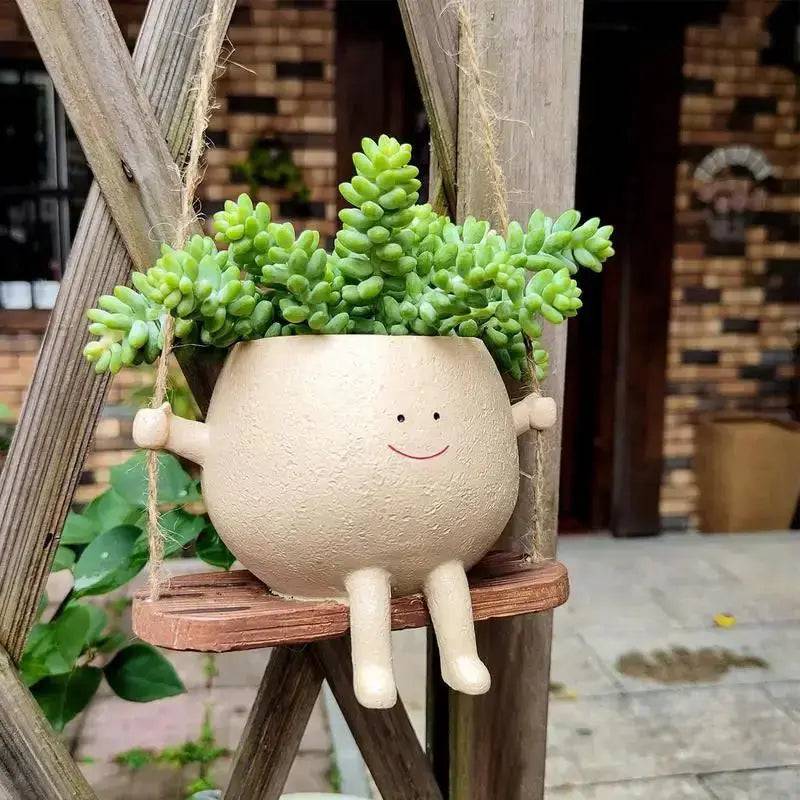 Swing Face Planter Pot Hanging Basket - Lamiiche
