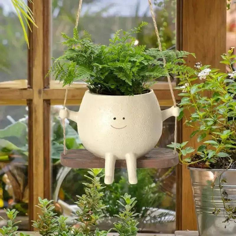 Swing Face Planter Pot Hanging Basket - Lamiiche