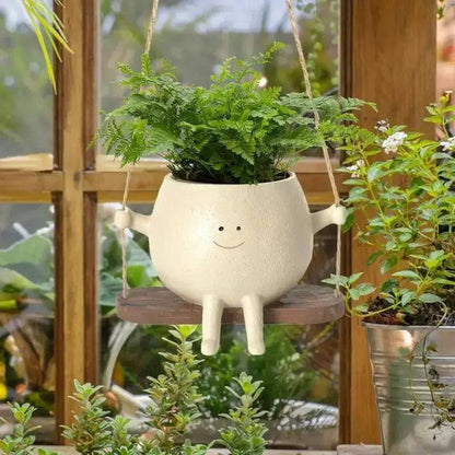 Swing Face Planter Pot Hanging Basket - Lamiiche