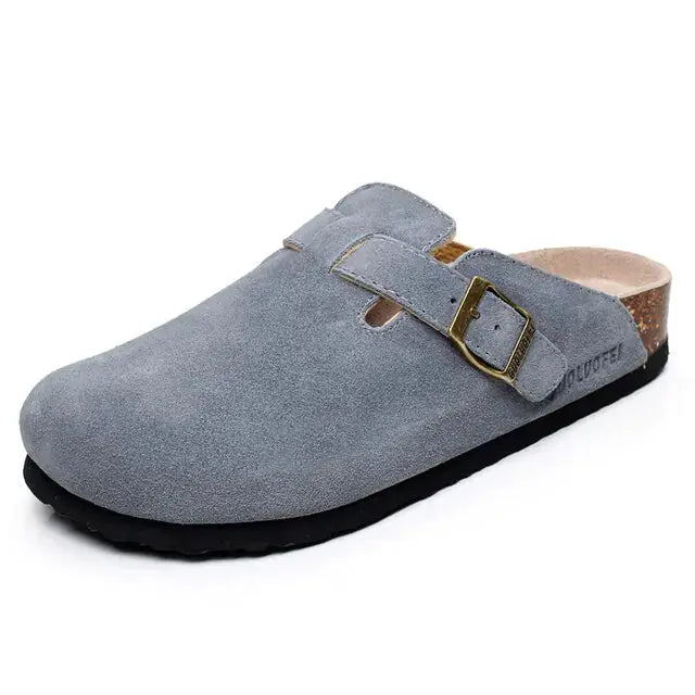 Baotou Women Closed Toe Cork Slippers 