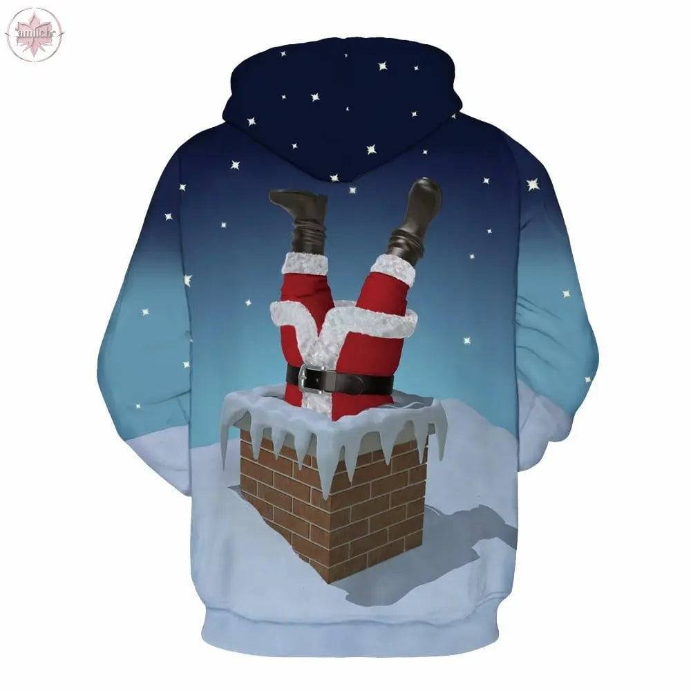 Christmas Funny Santa Claus 3D Print Sweatshirts Men Women - Lamiiche