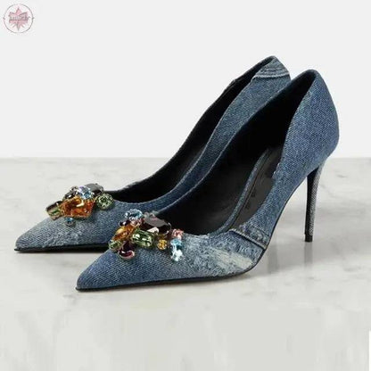 Sexy Denim Women Heel Pumps - Lamiiche