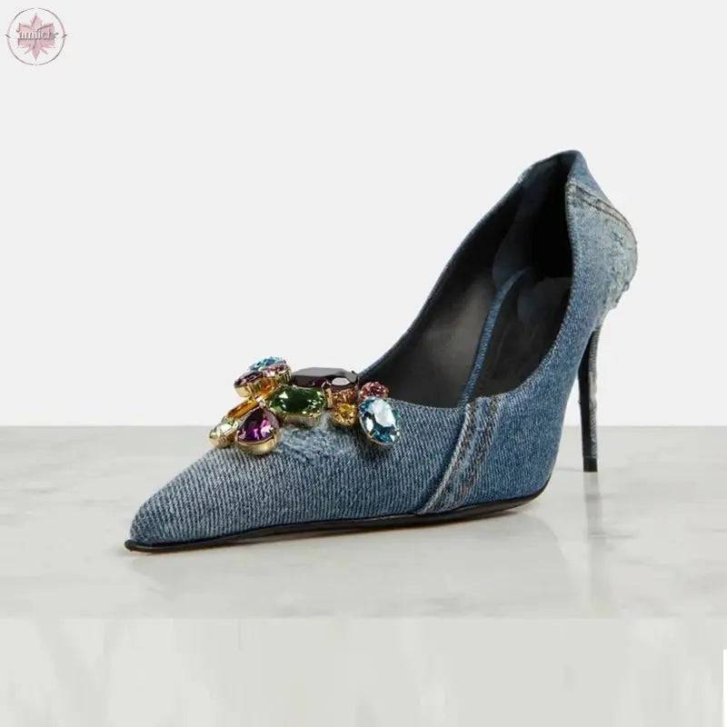 Sexy Denim Women Heel Pumps - Lamiiche