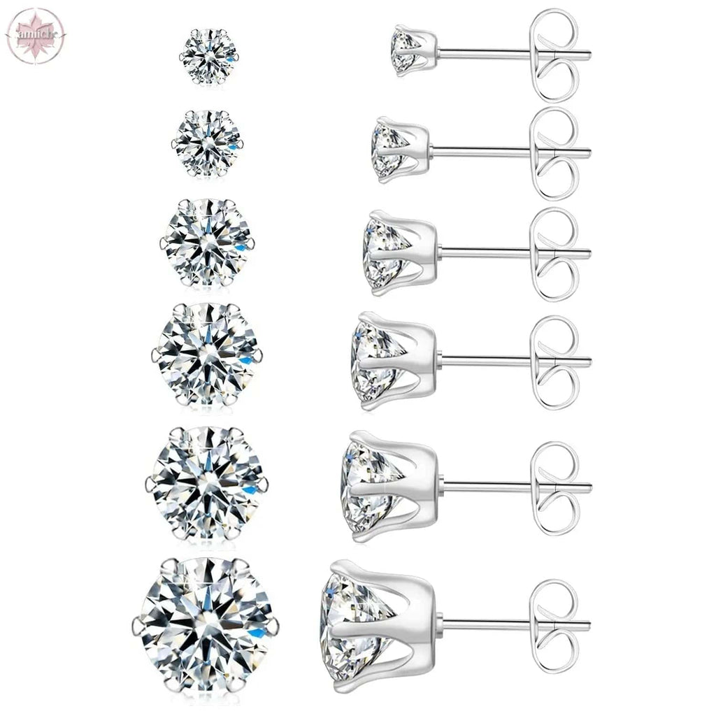 Stainless steel earring set with multiple decorations - Lamiiche