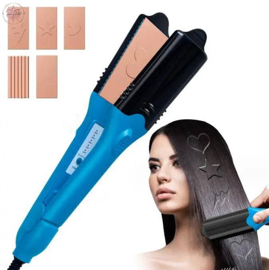 3D hair imprinting  3D Hair Press Iron Hair Straightener Electric Straightening Curling Imprinting 3D Hair Crimper - Lamiiche