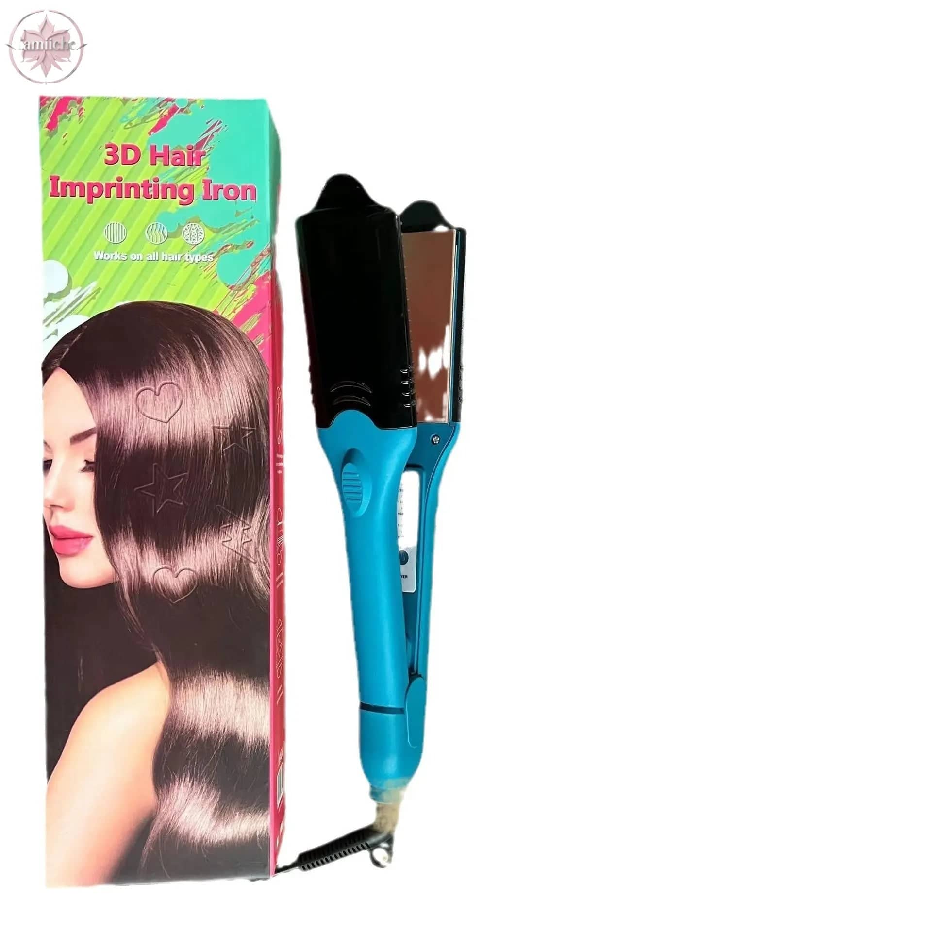 3D hair imprinting  3D Hair Press Iron Hair Straightener Electric Straightening Curling Imprinting 3D Hair Crimper - Lamiiche