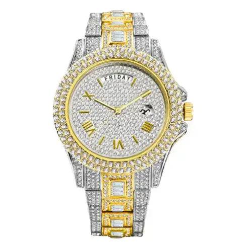 Men's Calendar Quartz  Diamond Watch - Lamiiche