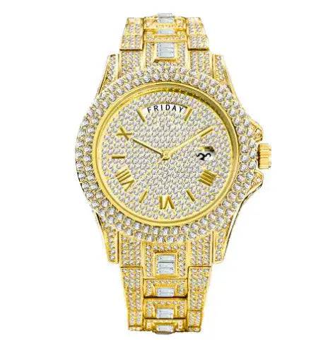 Men's Calendar Quartz  Diamond Watch - Lamiiche