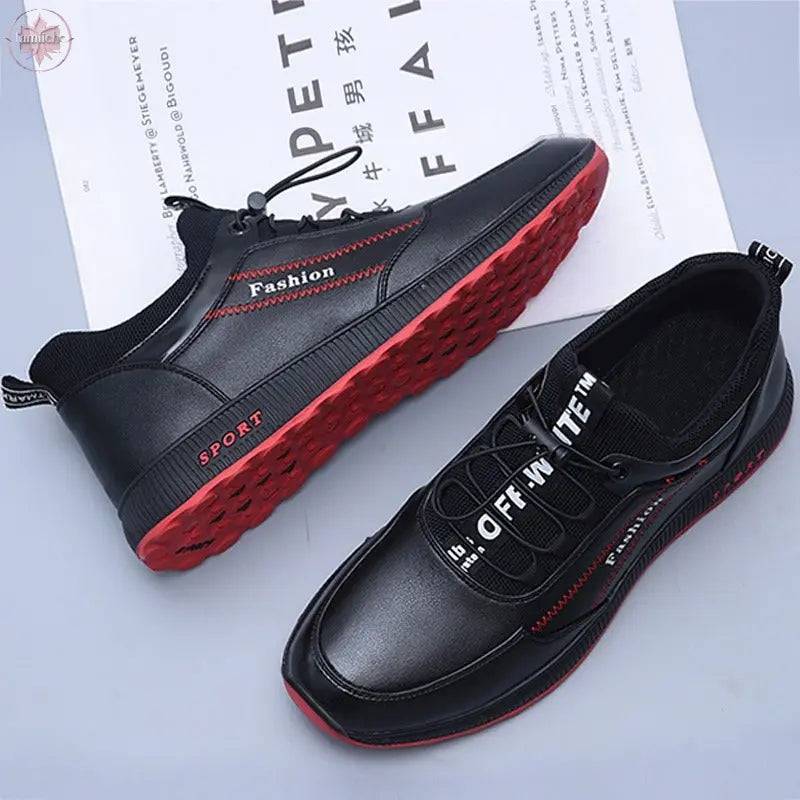 Autumn and winter men's trendy shoes, casual single shoes, men's running sports shoes, new breathable leather shoes - Lamiiche