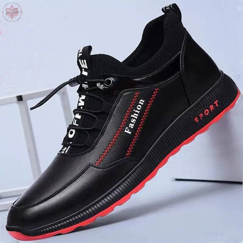 Autumn and winter men's trendy shoes, casual single shoes, men's running sports shoes, new breathable leather shoes - Lamiiche