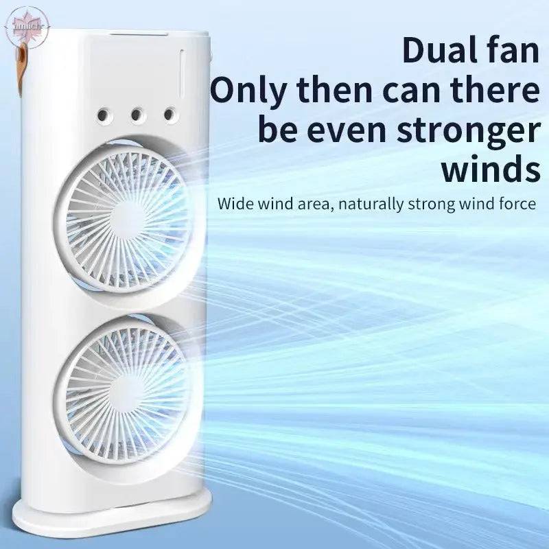 Double head spray fan USB office home dormitory desktop fan can shake the head mini fan - Lamiiche