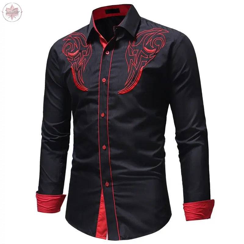 New Mens Classic Totem Embroidered Shirt - Lamiiche